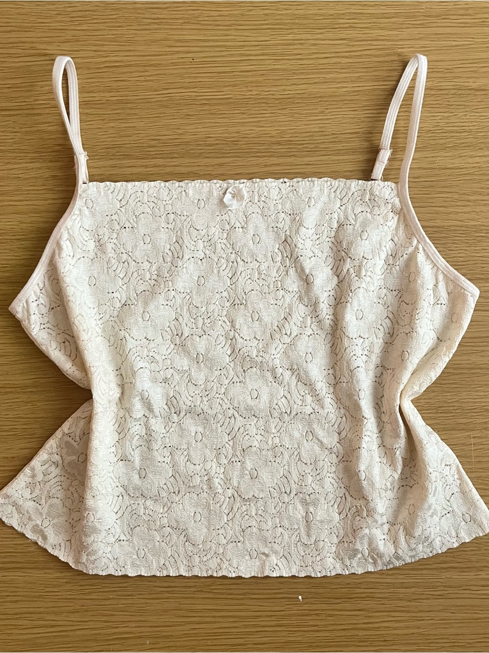 Vintage Eva Cervantes Cream Lace Slip Top Tanktop Undershirt Sz XL